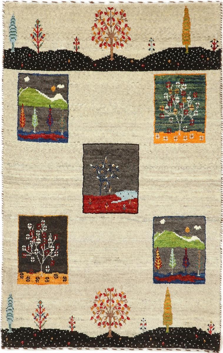 Tapis persan Persan Gabbeh Loribaft Nature 3'1"x2'0" 3'1"x2'0", Tapis persan Noué à la main