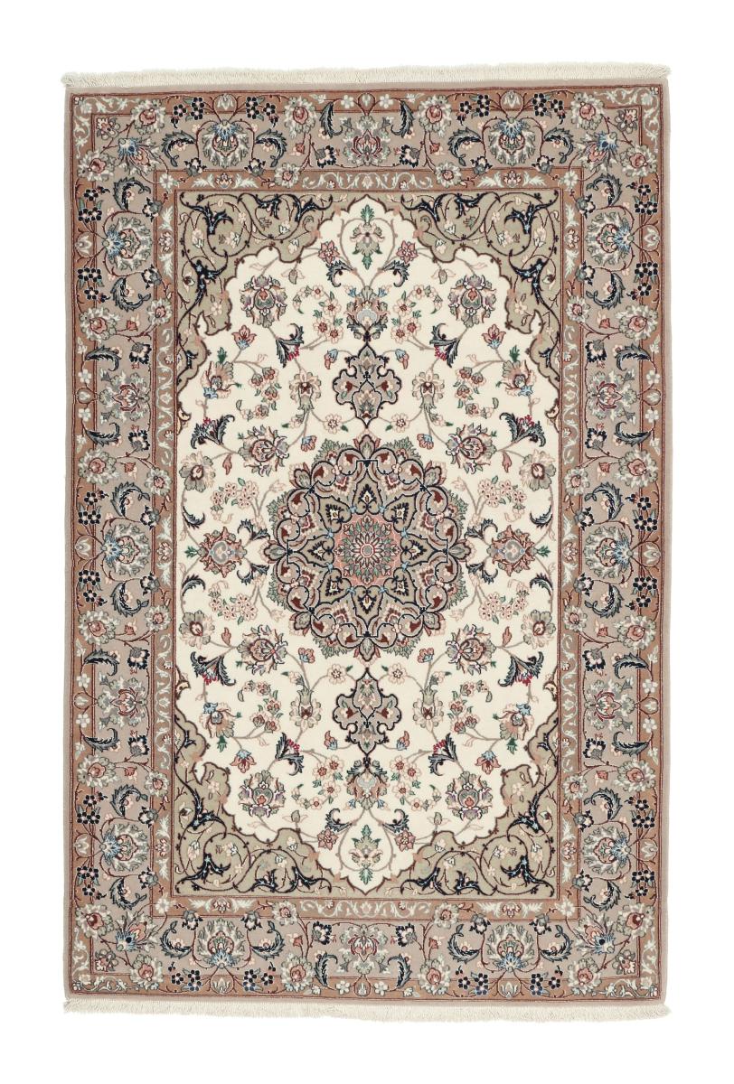 Persian Rug Isfahan Silk Warp 5'3"x3'6" 5'3"x3'6", Persian Rug Knotted by hand