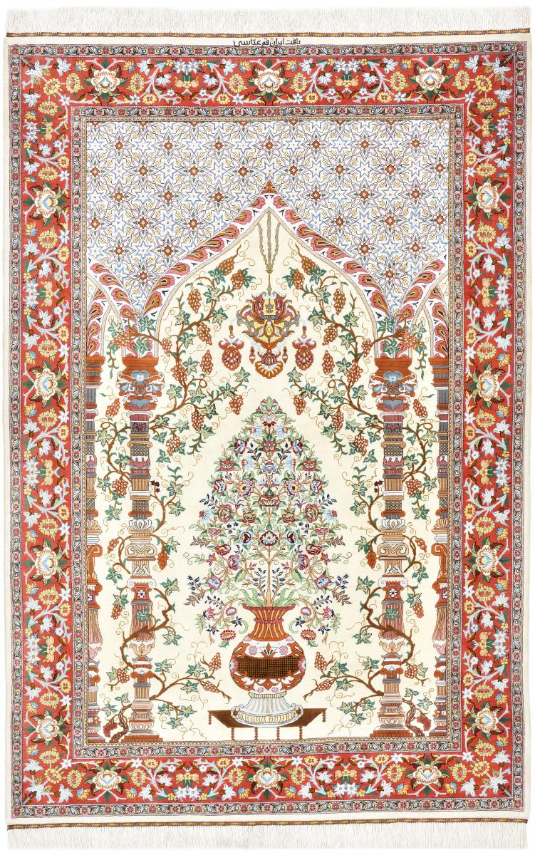 Persian Rug Qum Silk 196x131 196x131, Persian Rug Knotted by hand