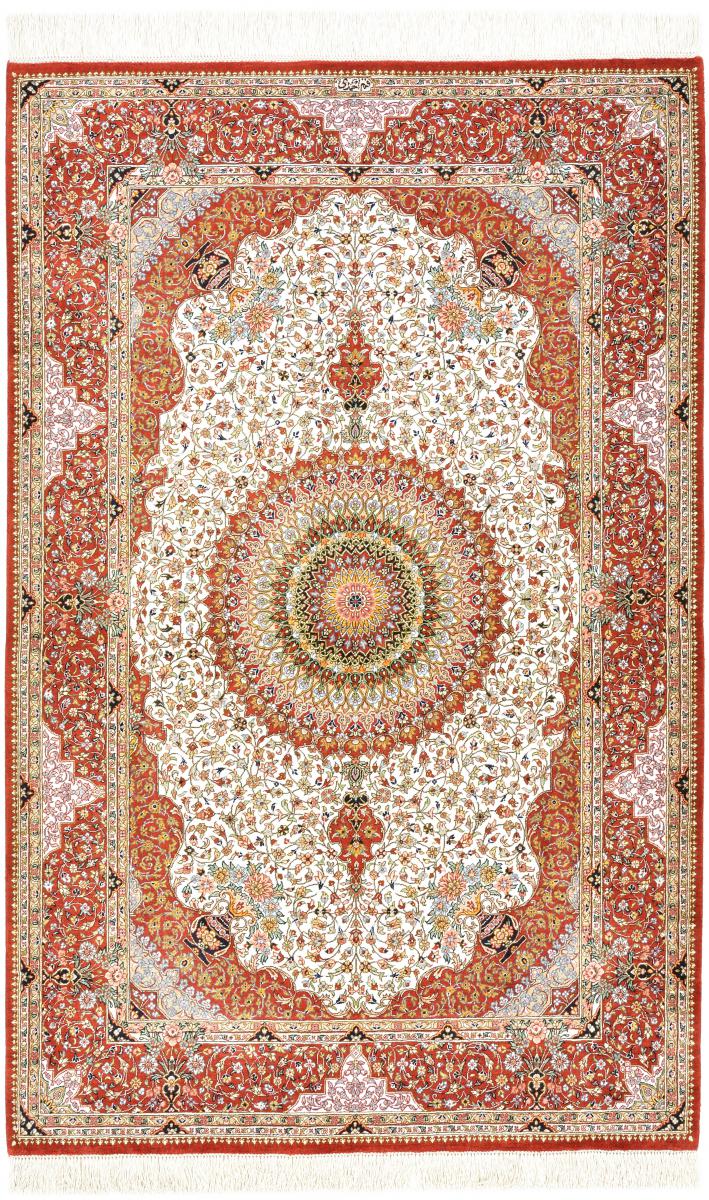 Persialainen matto Ghom Silkki 156x100 156x100, Persialainen matto Solmittu käsin