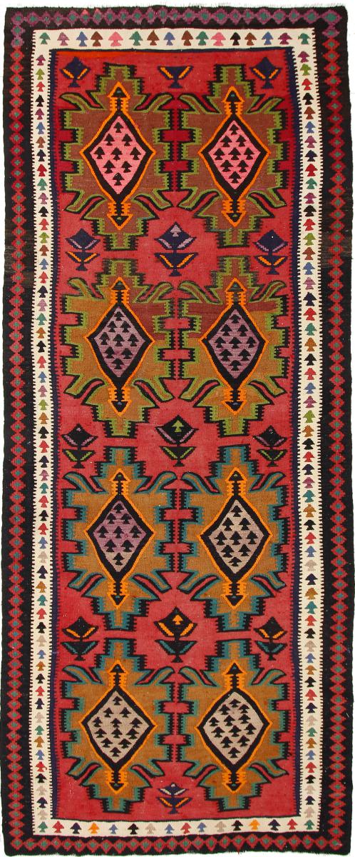 Perserteppich Kelim Fars Azerbaijan Antik 14'1"x5'9" 14'1"x5'9", Perserteppich Handgewebt
