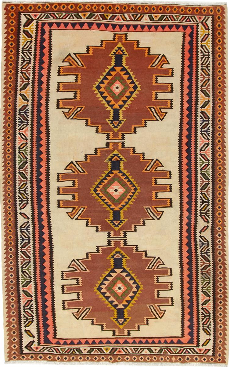 Tapis persan Kilim Fars Azerbaijan Antique 303x191 303x191, Tapis persan Tissé à la main