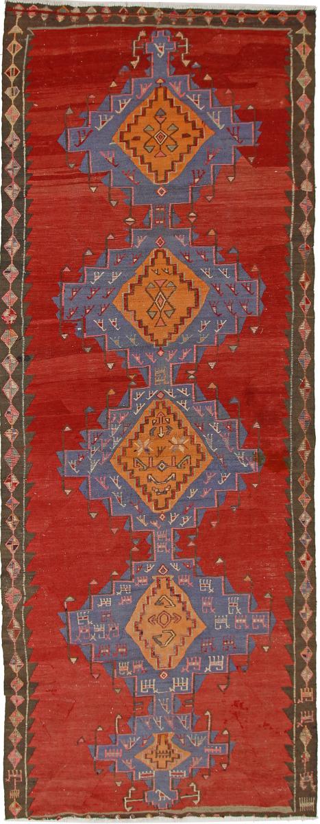 Persian Rug Kilim Fars Azerbaijan Antique 12'9"x4'10" 12'9"x4'10", Persian Rug Woven by hand