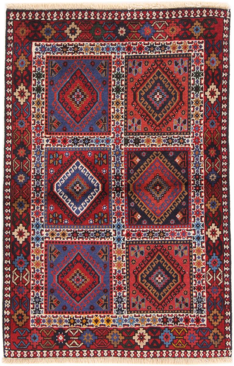 Persian Rug Yalameh 4'0"x2'7" 4'0"x2'7", Persian Rug Knotted by hand