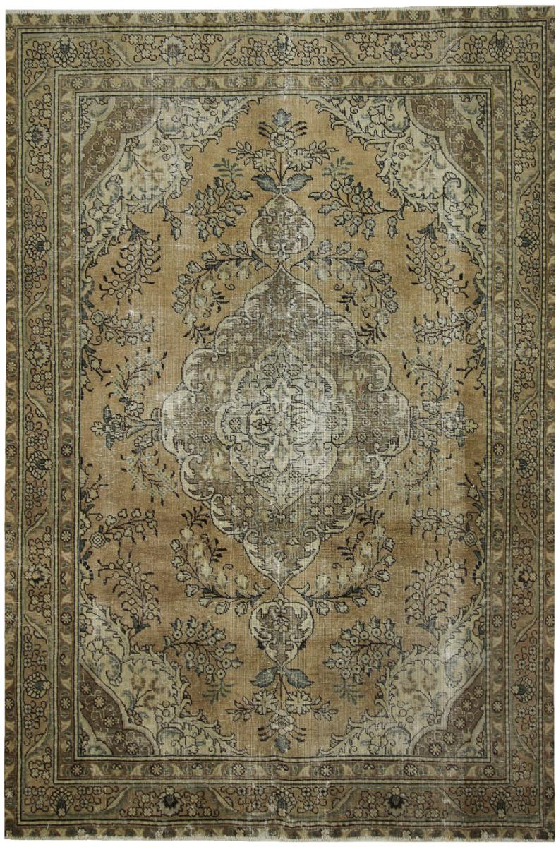 Persian Rug Vintage 9'10"x6'8" 9'10"x6'8", Persian Rug Knotted by hand