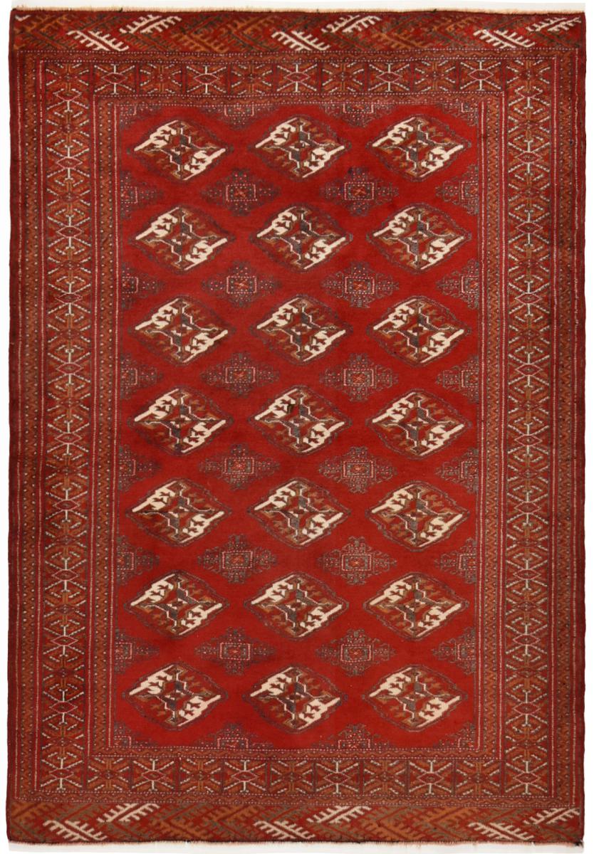  ペルシャ絨毯 トルクメン 5'5"x3'9" 5'5"x3'9",  ペルシャ絨毯 手織り