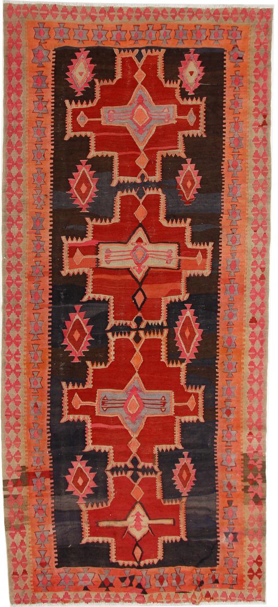 Tapis persan Kilim Fars Azerbaijan Antique 385x174 385x174, Tapis persan Tissé à la main