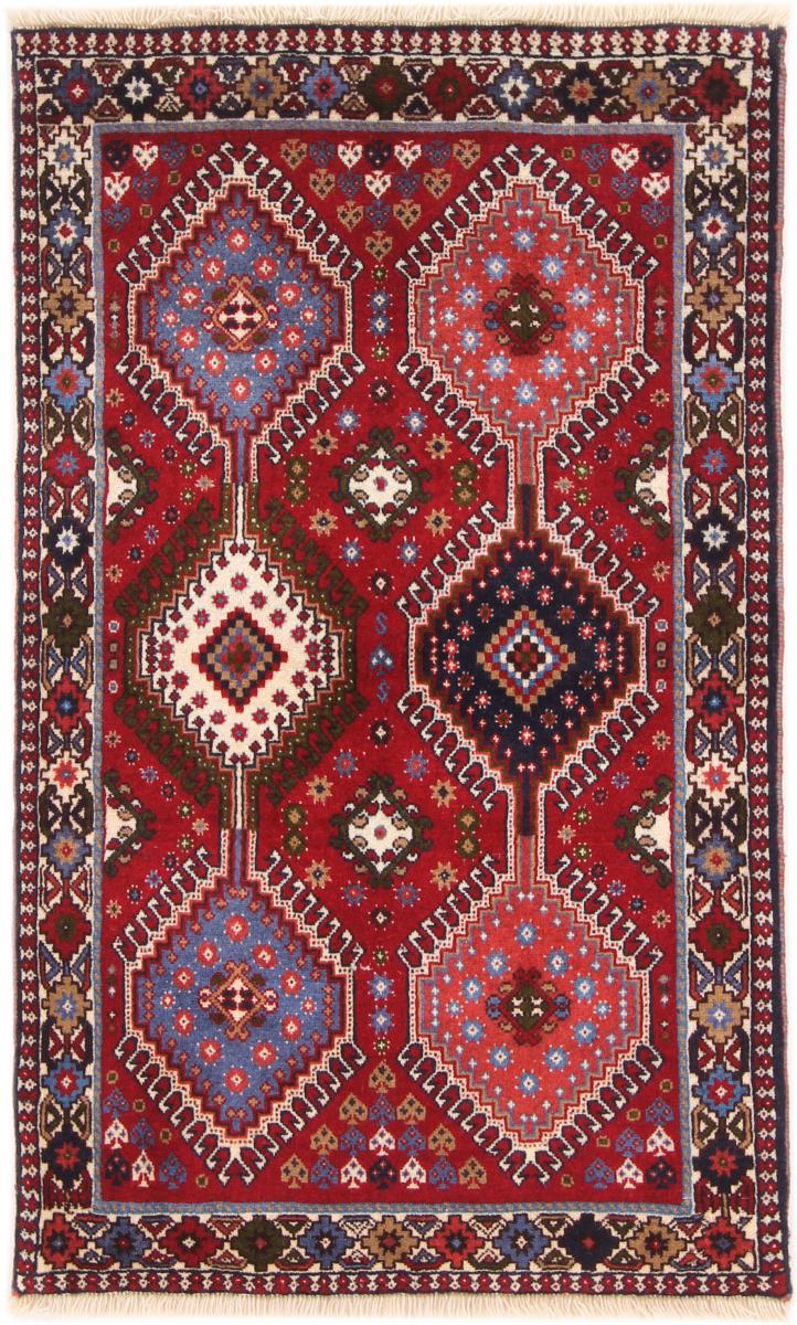 Persian Rug Yalameh 4'3"x2'7" 4'3"x2'7", Persian Rug Knotted by hand