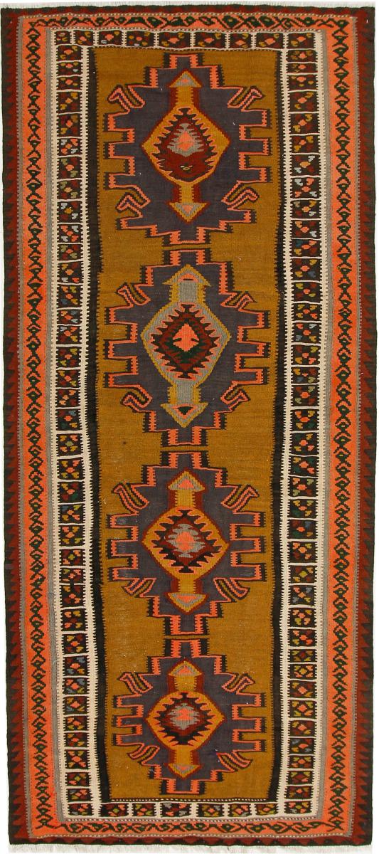 Tapis persan Kilim Fars Azerbaijan Antique 307x140 307x140, Tapis persan Tissé à la main