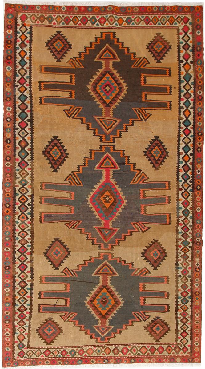 Persian Rug Kilim Fars Azerbaijan Antique 9'7"x5'3" 9'7"x5'3", Persian Rug Woven by hand