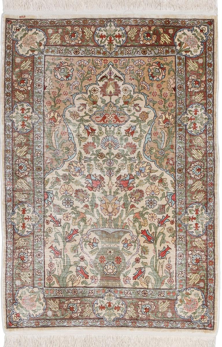 2'4 x 3'5 Turkish Oriental Rug - Full Pile - Wool and Silk - Hand Made