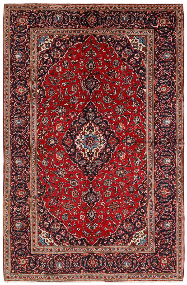 Tapis persan Kashan 304x198 304x198, Tapis persan Noué à la main