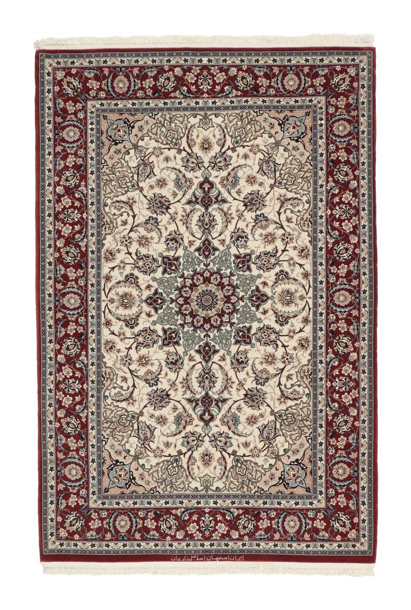 Persian Rug Isfahan Silk Warp 5'7"x3'8" 5'7"x3'8", Persian Rug Knotted by hand