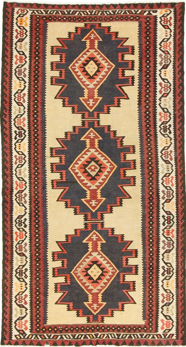 Persian Rug Kilim Fars Azerbaijan Antique 9'4"x4'10" 9'4"x4'10", Persian Rug Woven by hand