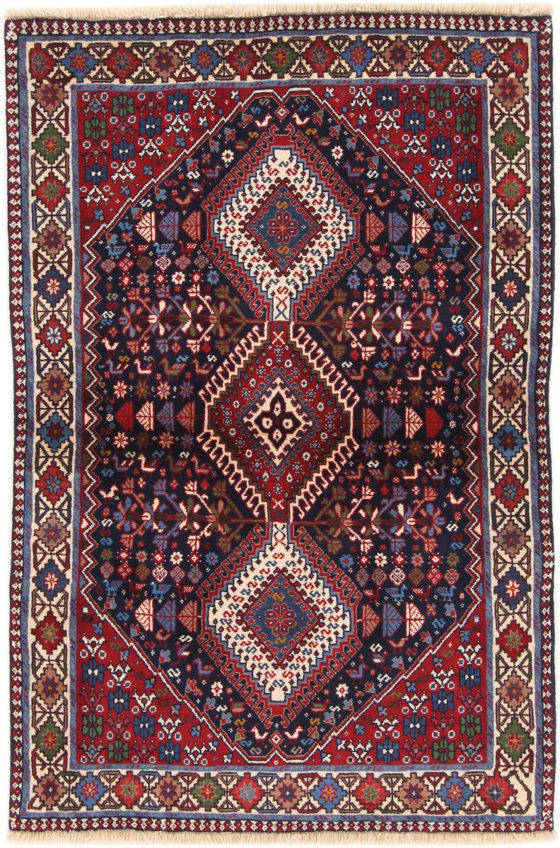 Perzisch tapijt Yalameh 4'10"x3'3" 4'10"x3'3", Perzisch tapijt Handgeknoopte