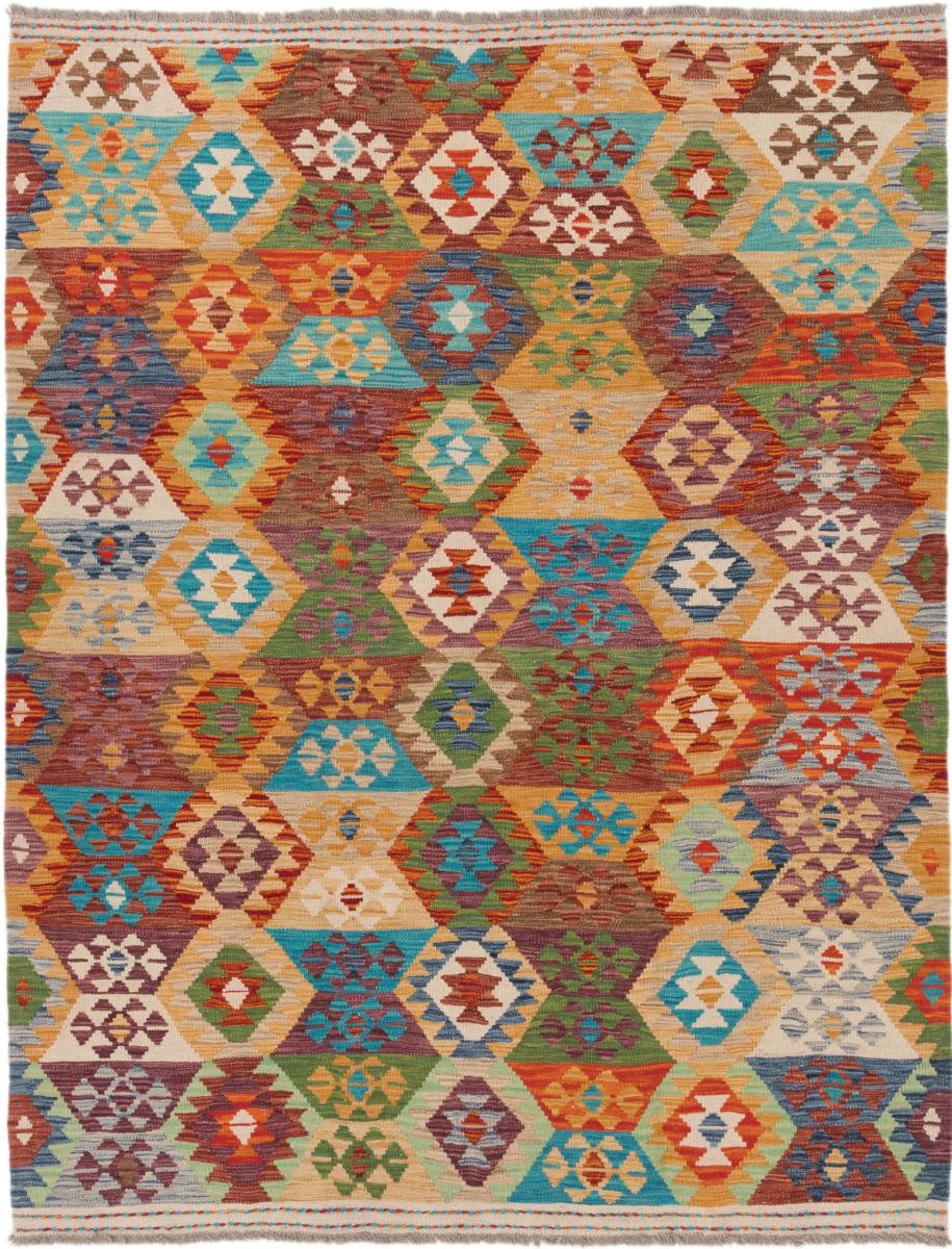 Alfombra afgana Kilim Afghan 193x153 193x153, Alfombra persa Tejido a mano