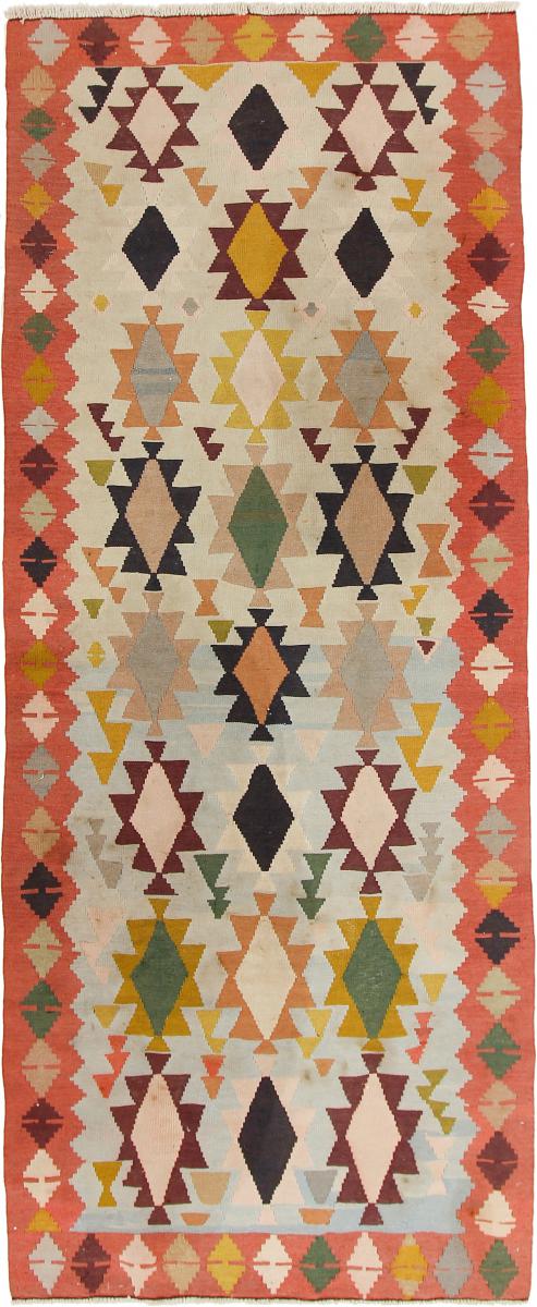 Persisk matta Kilim Fars Azerbajdzjan Antik 313x126 313x126, Persisk matta handvävd 