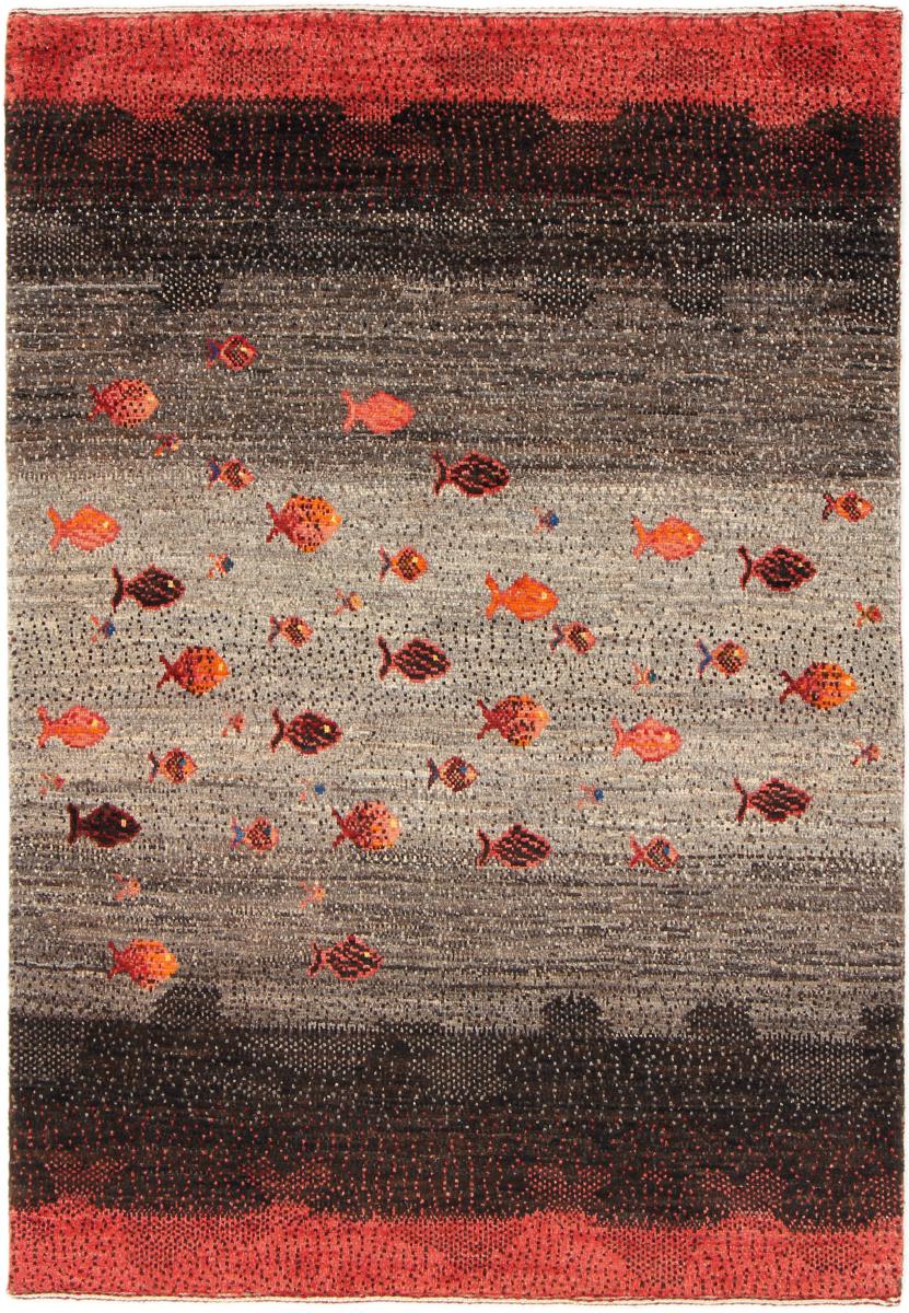 Tapis persan Persan Gabbeh Loribaft Nowbaft 142x99 142x99, Tapis persan Noué à la main