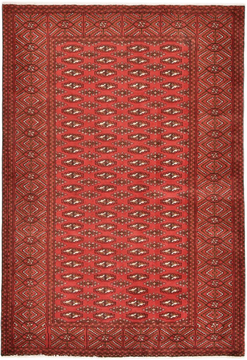 Persian Rug Turkaman 6'2"x4'1" 6'2"x4'1", Persian Rug Knotted by hand
