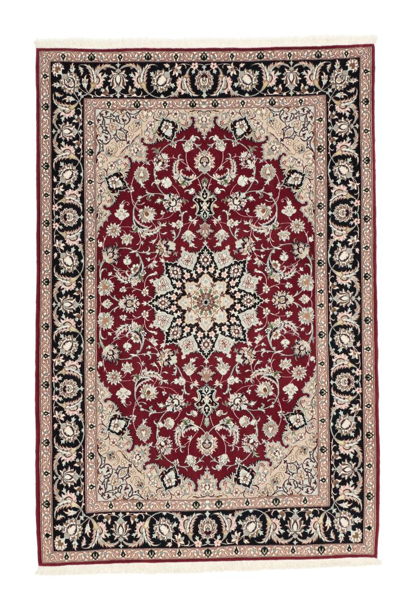 Persian Rug Isfahan Silk Warp 5'5"x3'7" 5'5"x3'7", Persian Rug Knotted by hand