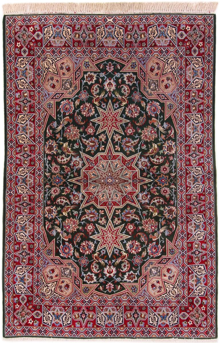 Tapis persan Ispahan Chaîne de Soie 164x106 164x106, Tapis persan Noué à la main