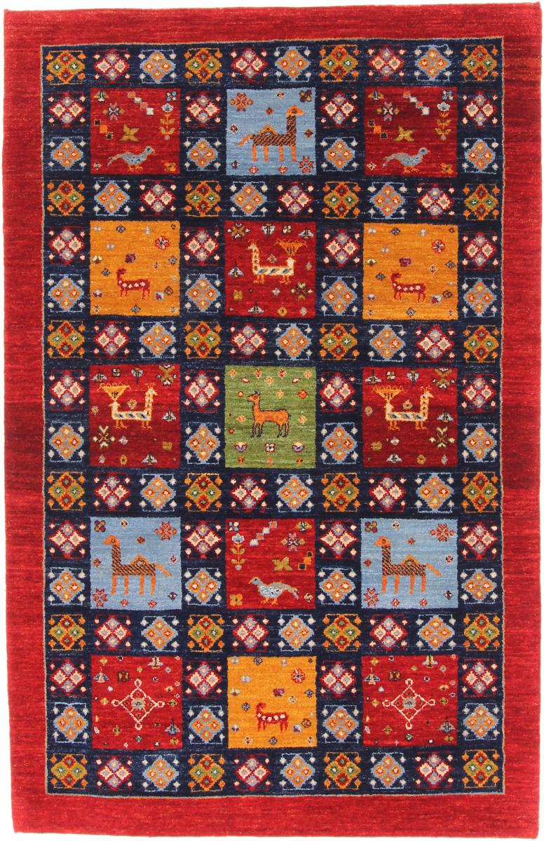Persian Rug Persian Gabbeh Loribaft 6'3"x4'1" 6'3"x4'1", Persian Rug Knotted by hand