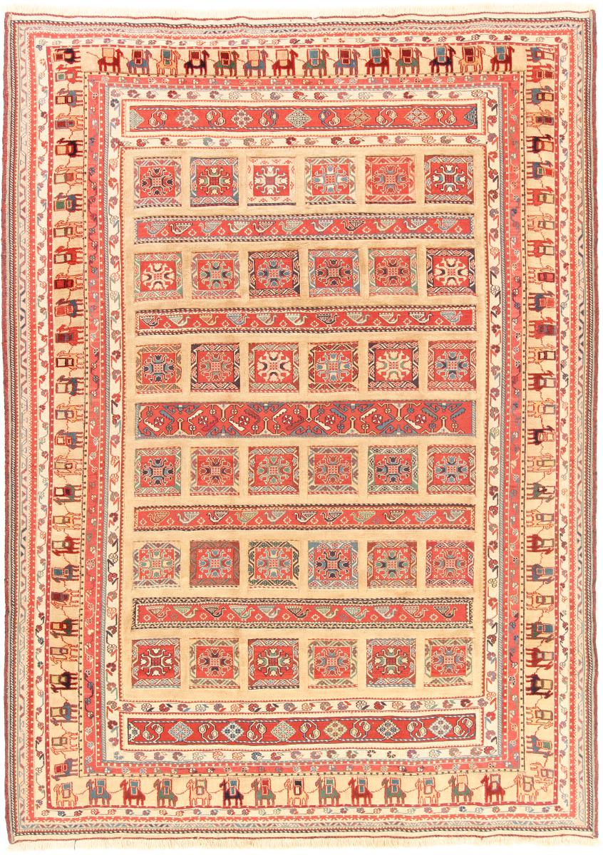 Persian Rug Kilim Soozani Nimbaft 9'5"x6'8" 9'5"x6'8", Persian Rug Knotted by hand