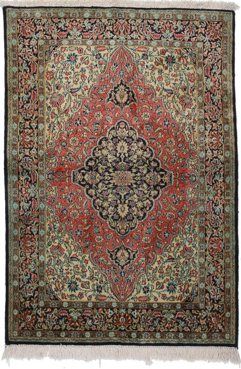 Persian Rug Qum Silk 5'0"x3'5" 5'0"x3'5", Persian Rug Knotted by hand