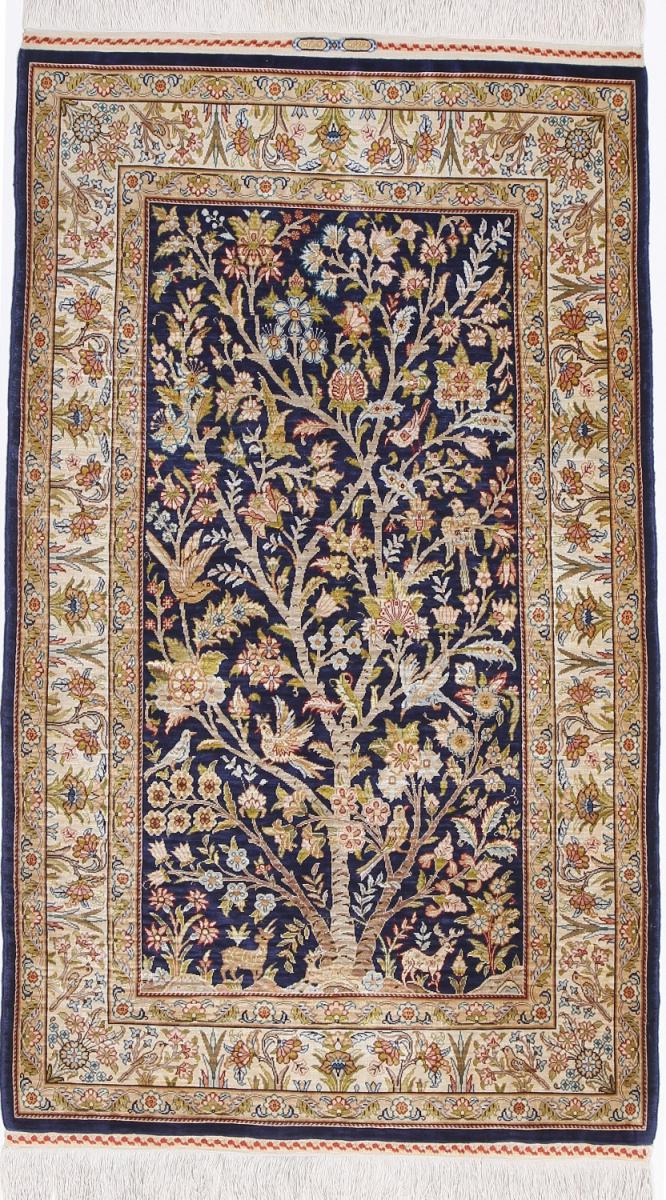 Green Turkish silk rug, Kashmir Silk Rug