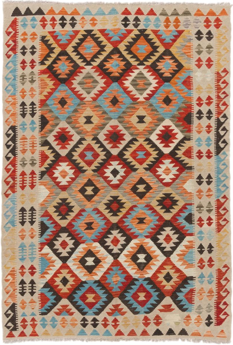 Afghan rug Kilim Afghan 5'9"x4'1" 5'9"x4'1", Persian Rug Woven by hand