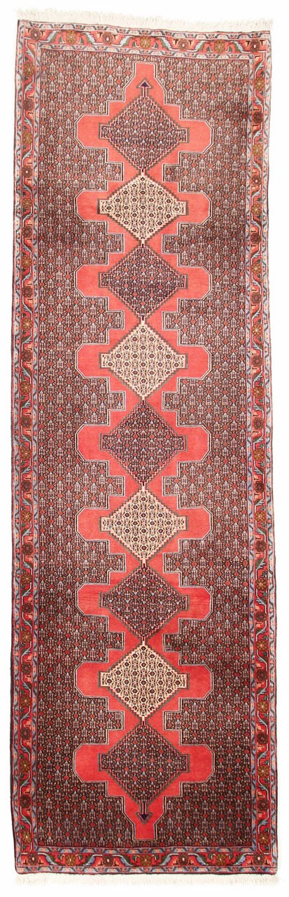 Persian Rug Senneh 11'0"x2'11" 11'0"x2'11", Persian Rug Knotted by hand