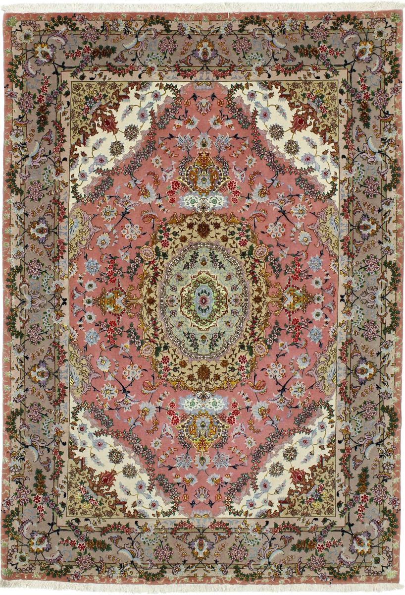 Tapis persan Tabriz 70Raj Chaîne de Soie 218x150 218x150, Tapis persan Noué à la main