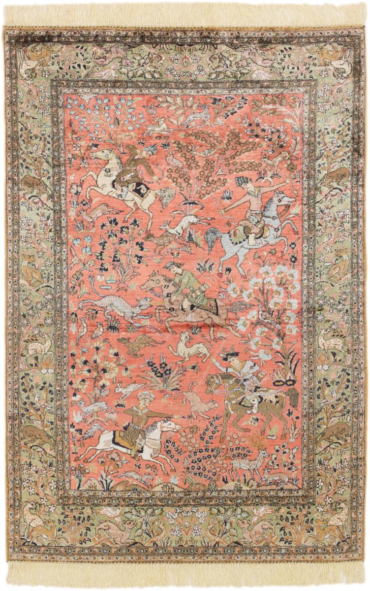 Perzisch tapijt Qum Zijde 155x105 155x105, Perzisch tapijt Handgeknoopte