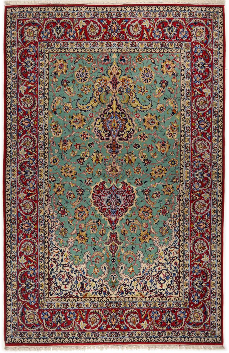Persian Rug Isfahan Old Silk Warp 7'5"x4'10" 7'5"x4'10", Persian Rug Knotted by hand