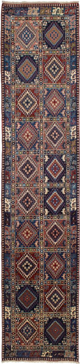 Persian Rug Yalameh 12'6"x2'8" 12'6"x2'8", Persian Rug Knotted by hand