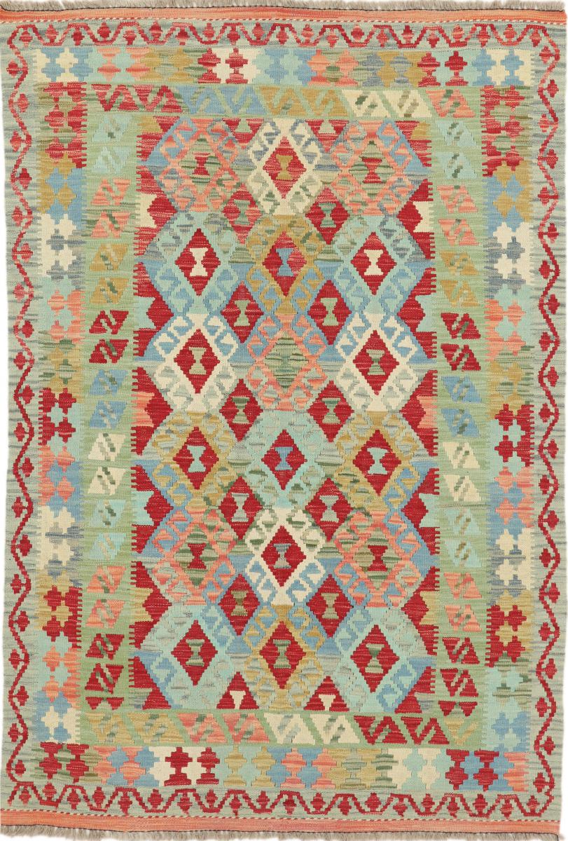 Afghan rug Kilim Afghan 6'2"x4'2" 6'2"x4'2", Persian Rug Woven by hand