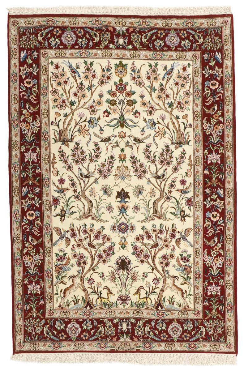 Persian Rug Isfahan 5'3"x3'7" 5'3"x3'7", Persian Rug Knotted by hand