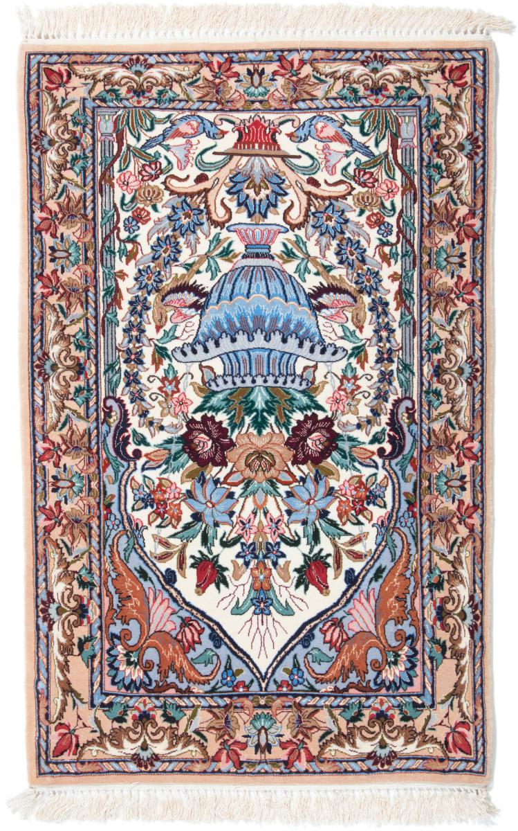 Perserteppich Isfahan Seidenkette 107x68 107x68, Perserteppich Handgeknüpft
