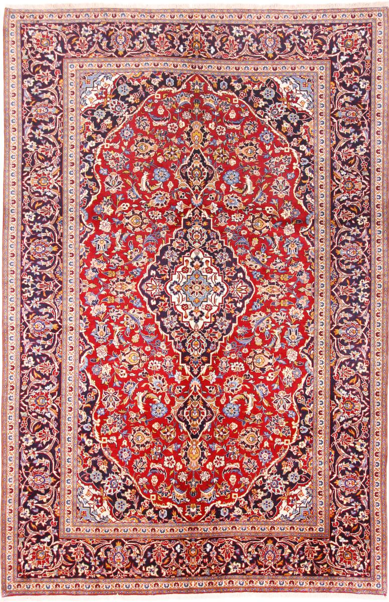  ペルシャ絨毯 カシャン 9'10"x6'5" 9'10"x6'5",  ペルシャ絨毯 手織り