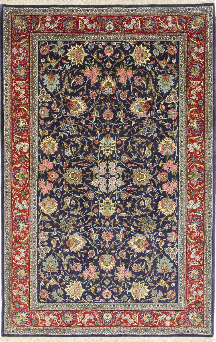 Persialainen matto Isfahan Silkkiloimi 219x141 219x141, Persialainen matto Solmittu käsin