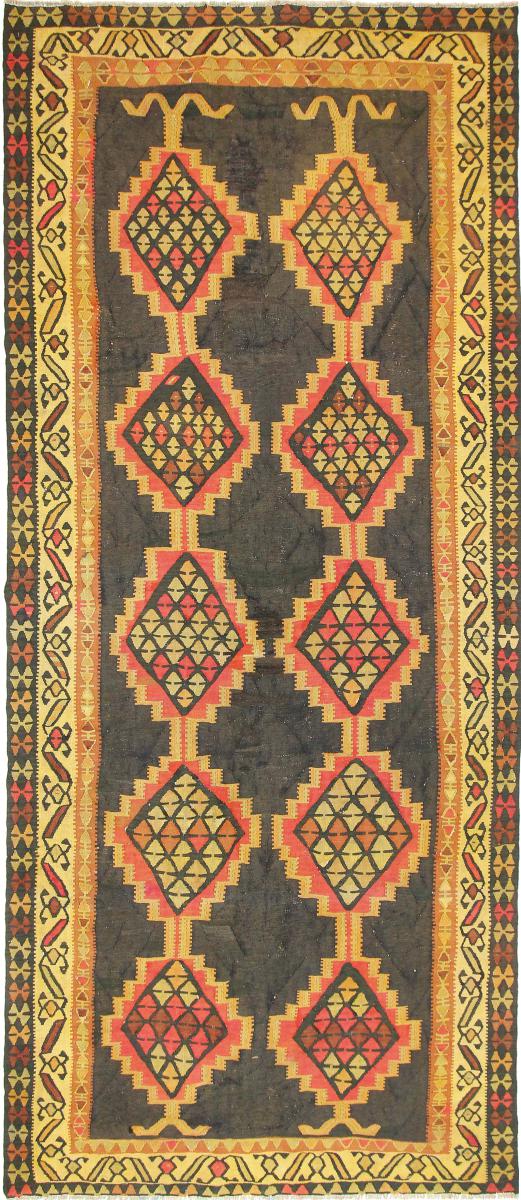  ペルシャ絨毯 キリム Fars Azerbaijan アンティーク 13'5"x5'8" 13'5"x5'8",  ペルシャ絨毯 手織り