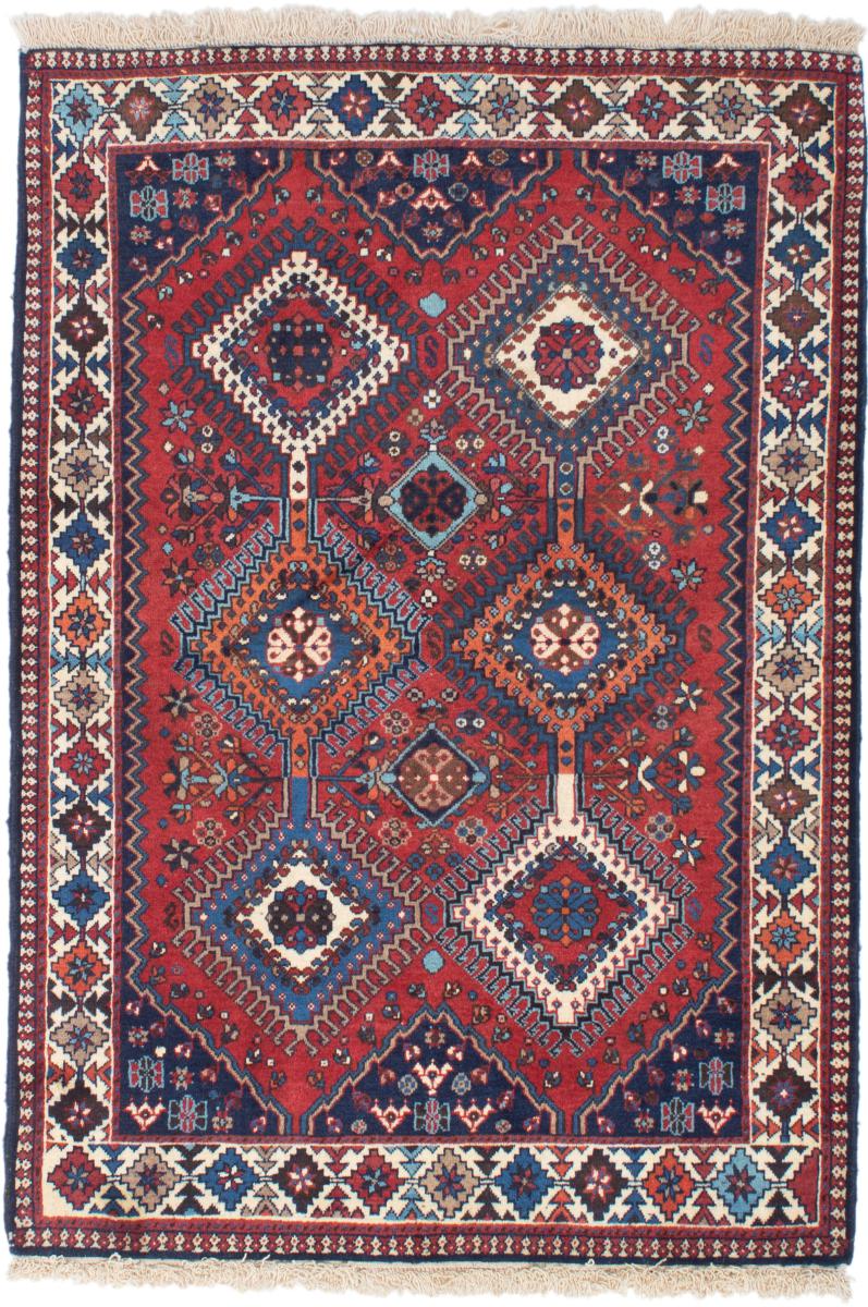 Persian Rug Yalameh 4'10"x3'4" 4'10"x3'4", Persian Rug Knotted by hand