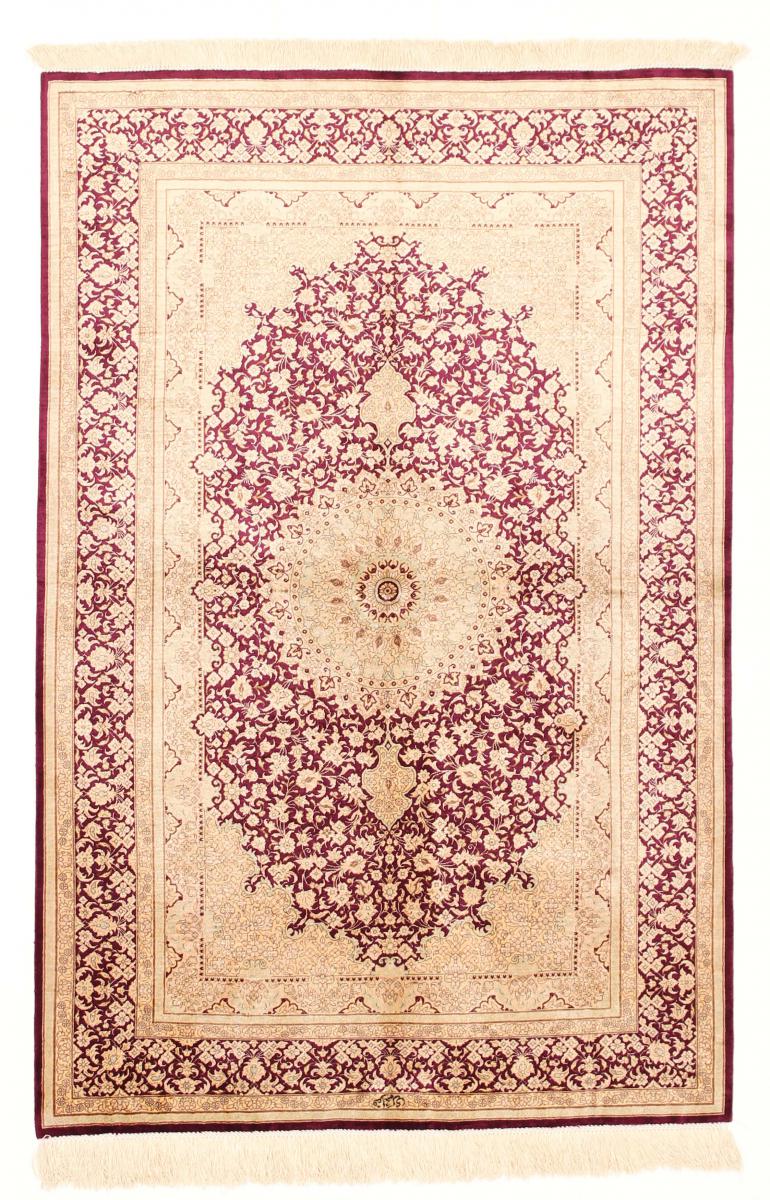 Perzisch tapijt Qum Zijde 153x100 153x100, Perzisch tapijt Handgeknoopte