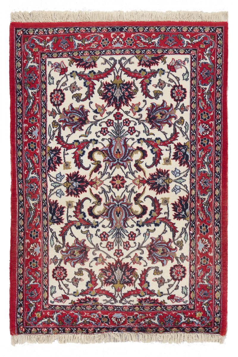 Perserteppich Isfahan Seidenkette 99x71 99x71, Perserteppich Handgeknüpft