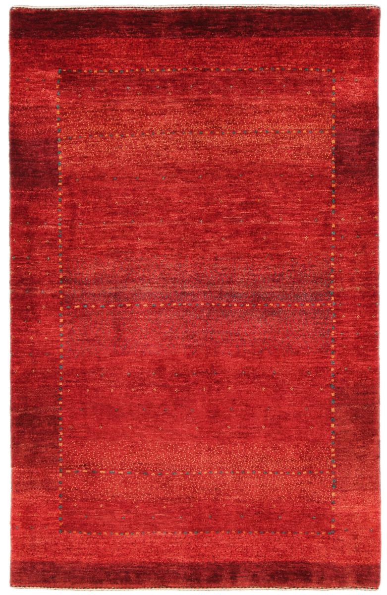 Persian Rug Persian Gabbeh Loribaft Atash 5'1"x3'4" 5'1"x3'4", Persian Rug Knotted by hand