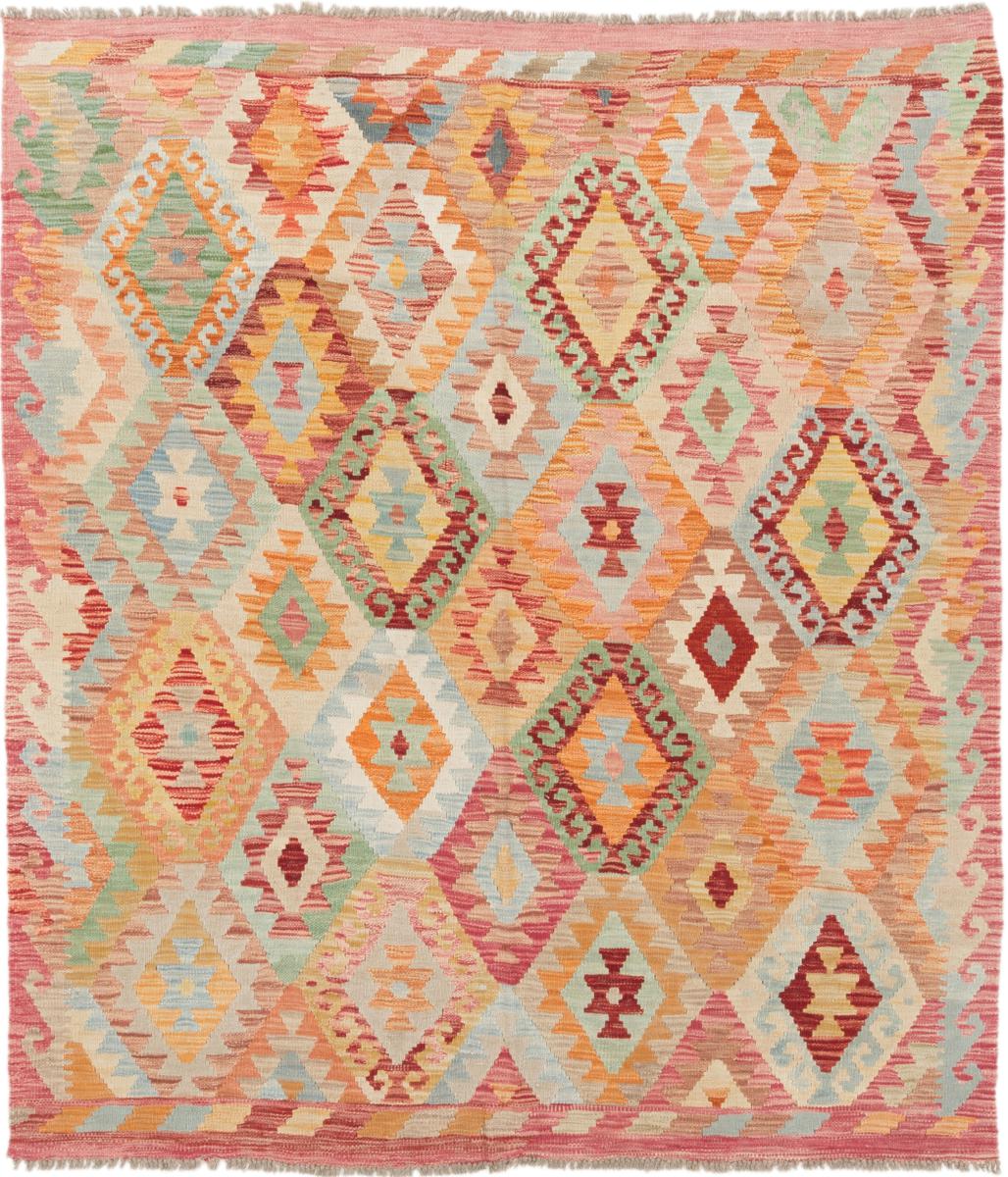 Dywan afgański Kilim Afghan 186x166 186x166, Dywan perski Ręcznie tkane