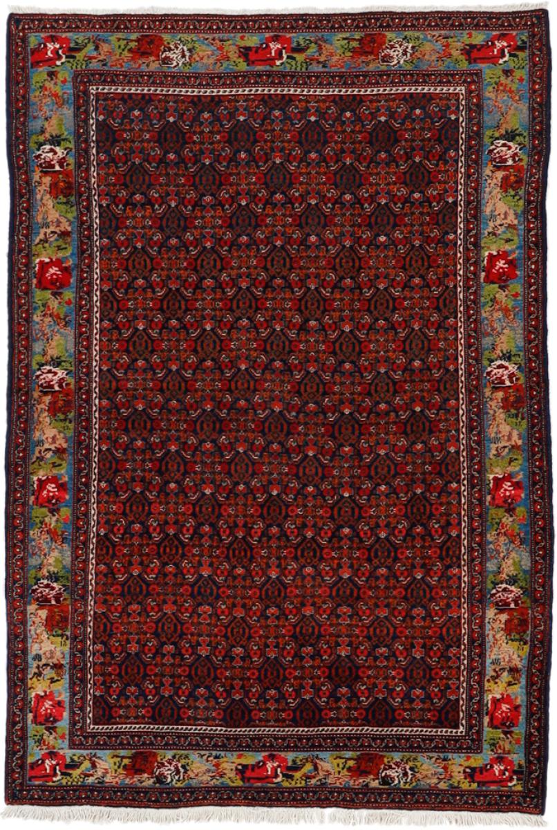 Tapis persan Senneh 6'8"x4'5" 6'8"x4'5", Tapis persan Noué à la main