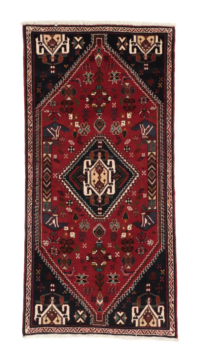 Persian Rug Ghashghai 4'11"x2'3" 4'11"x2'3", Persian Rug Knotted by hand