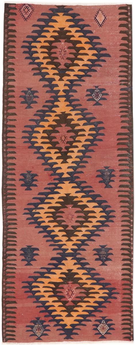 Tapis persan Kilim Fars Azerbaijan Antique 380x145 380x145, Tapis persan Tissé à la main