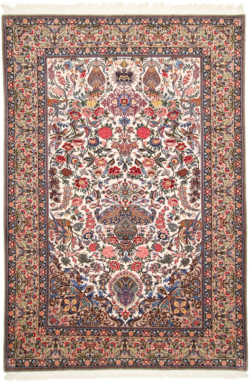 Perserteppich Isfahan Seidenkette 305x206 305x206, Perserteppich Handgeknüpft